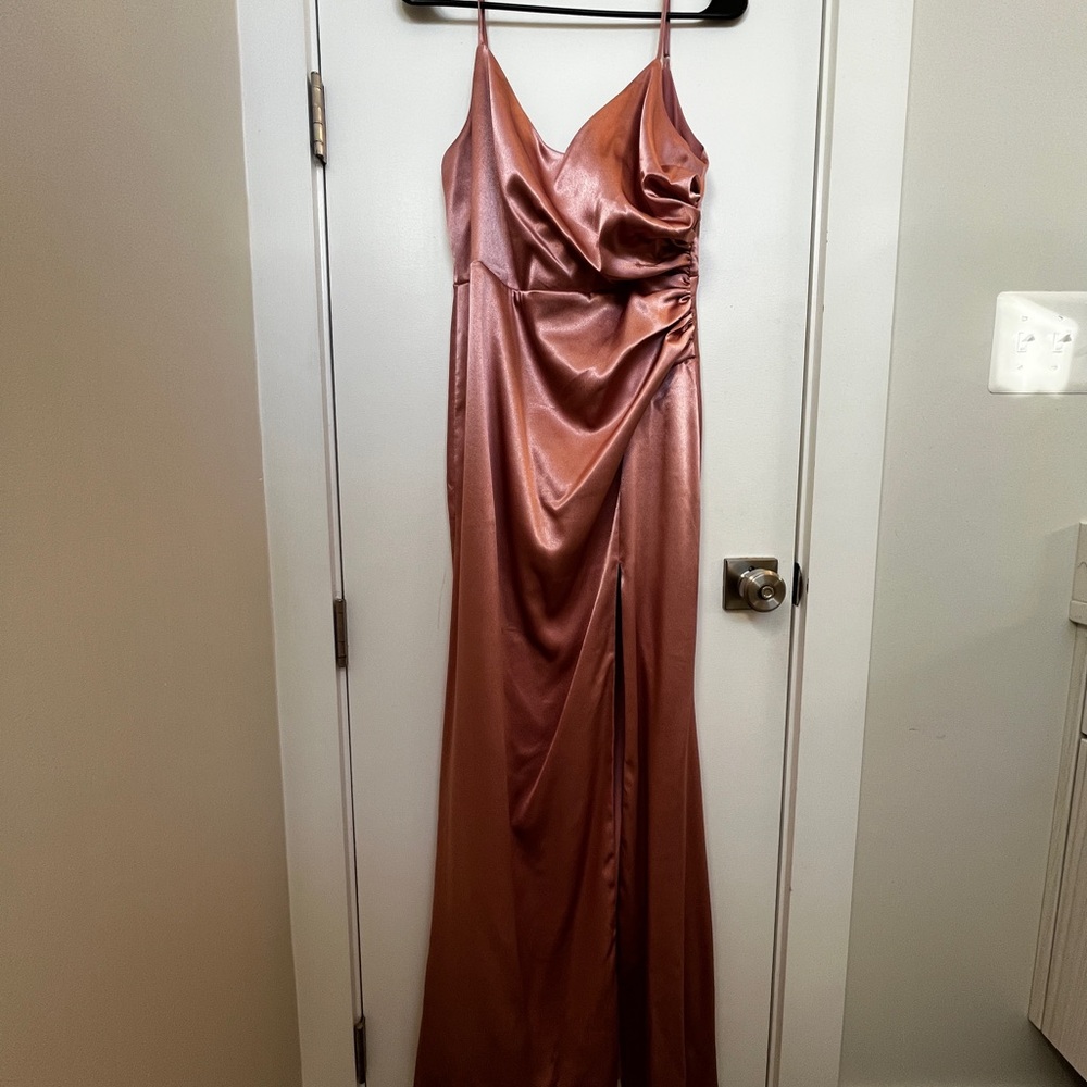Birdy Grey Catherine Satin Maxi Dress in Desert Rose